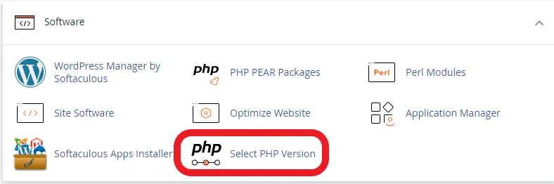 انتخاب ابزار delector php در سی پنل