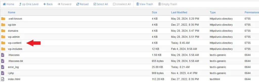 انتخاب پوشه wp-content برای نصب افزونه در وردپرس