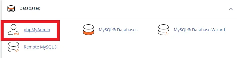 ورود به phpmyadmin از طریق سی پنل