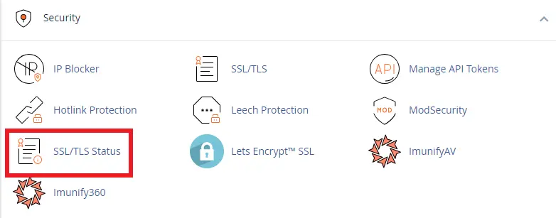 ورود به تنظیمات ssl/tls status