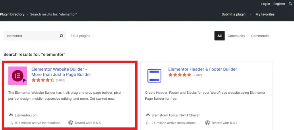 دریافت و نصب افزونه المنتور از مخزن وردپرس