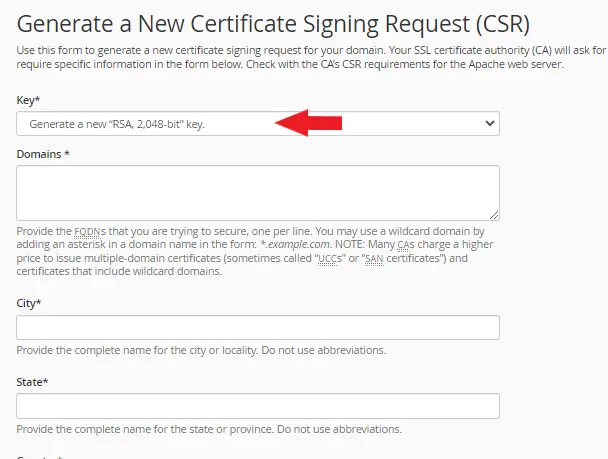 تکمیل درخواست csr و دریافت کد .cert