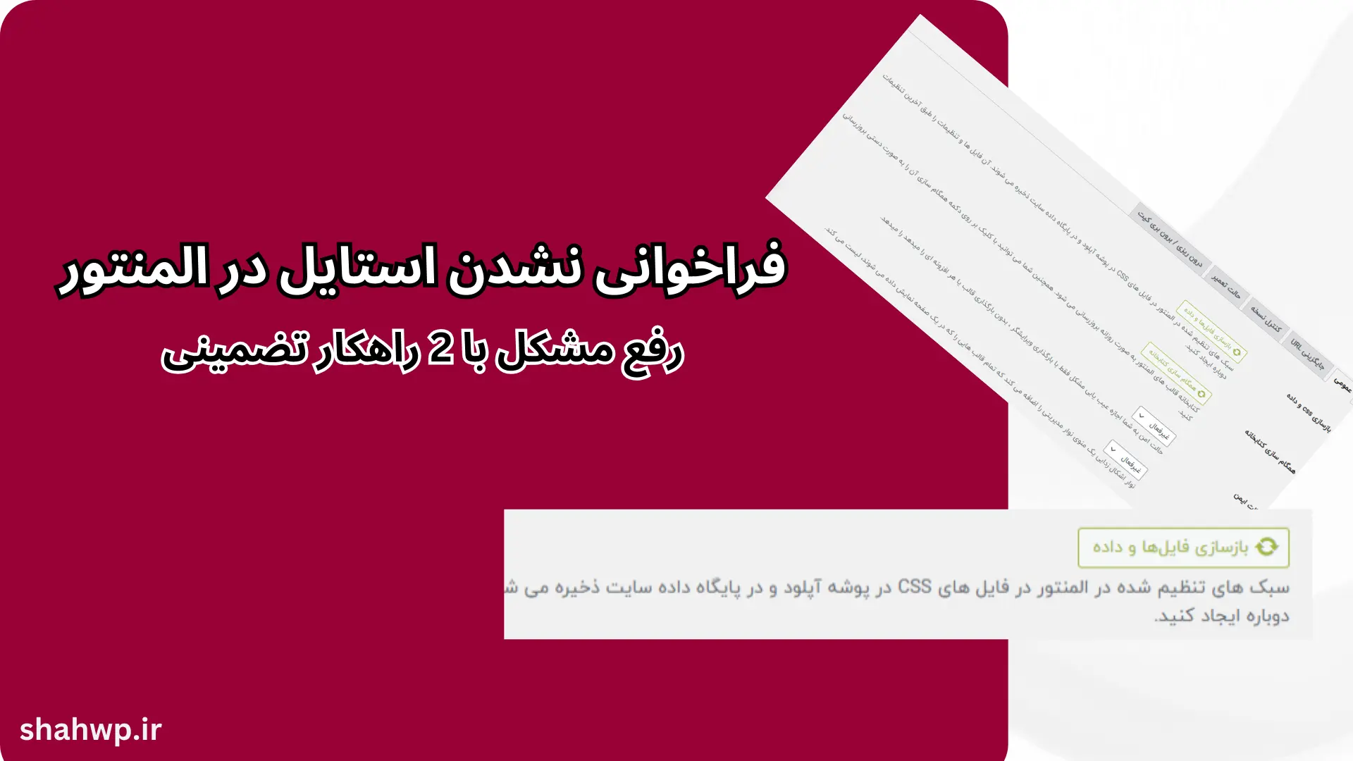 فراخوانی نشدن استایل در المنتور