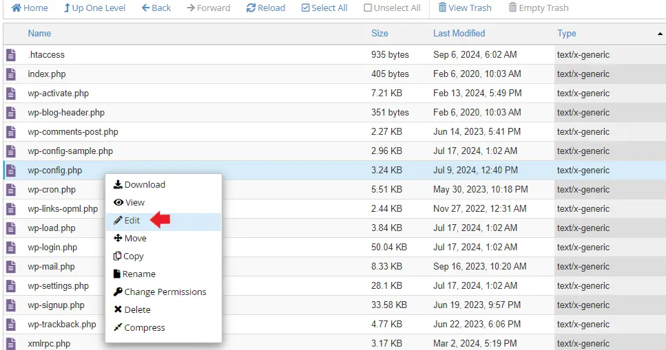 ویرایش فایل wp-config.php برای افزایش حافظه php در وردپرس