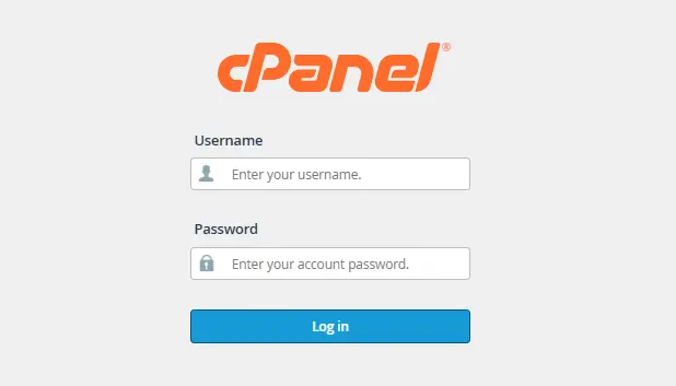 صفحه ورود به سی پنل