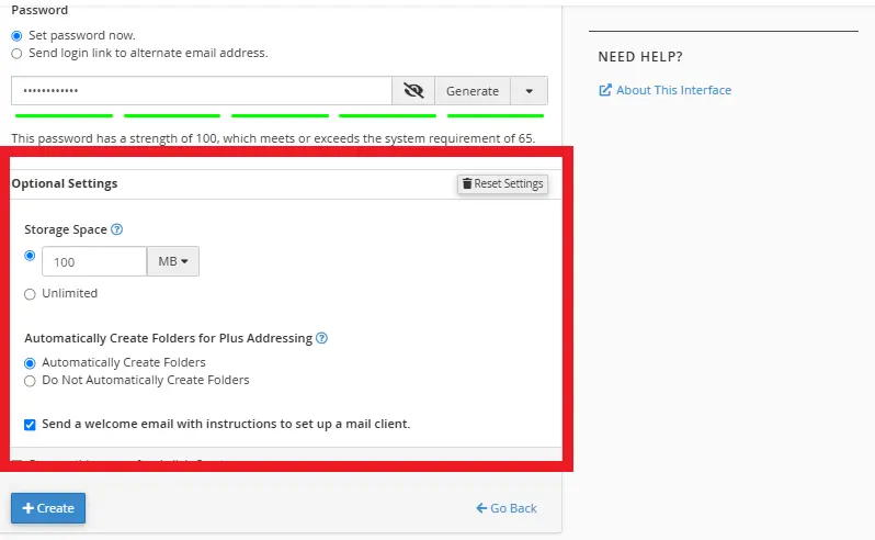 پیکربندی و تنظمات ذخیره سازی ایمیل info در سی پنل