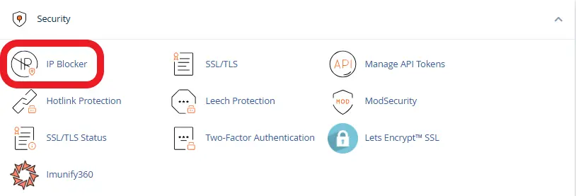 ورود به تنظیمات مسدودکردن آی پی در سی پنل